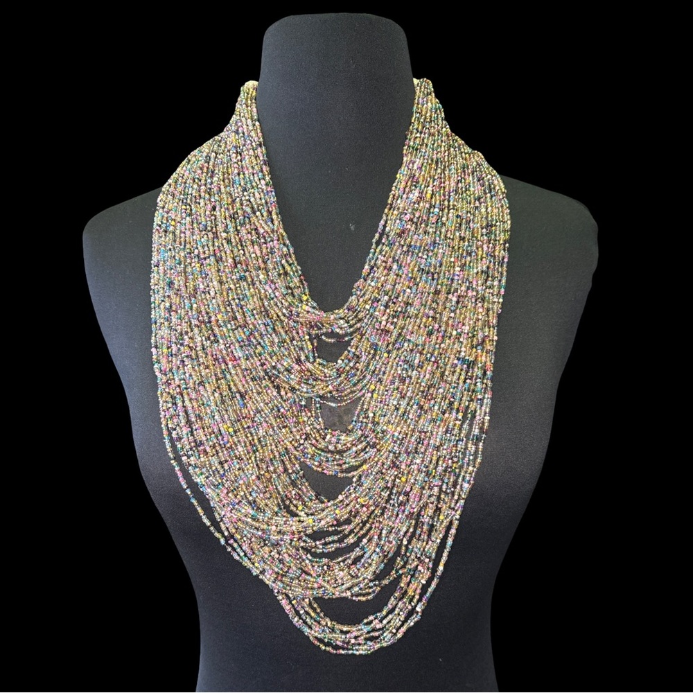 Multistrand Seed Bead Statement Necklace